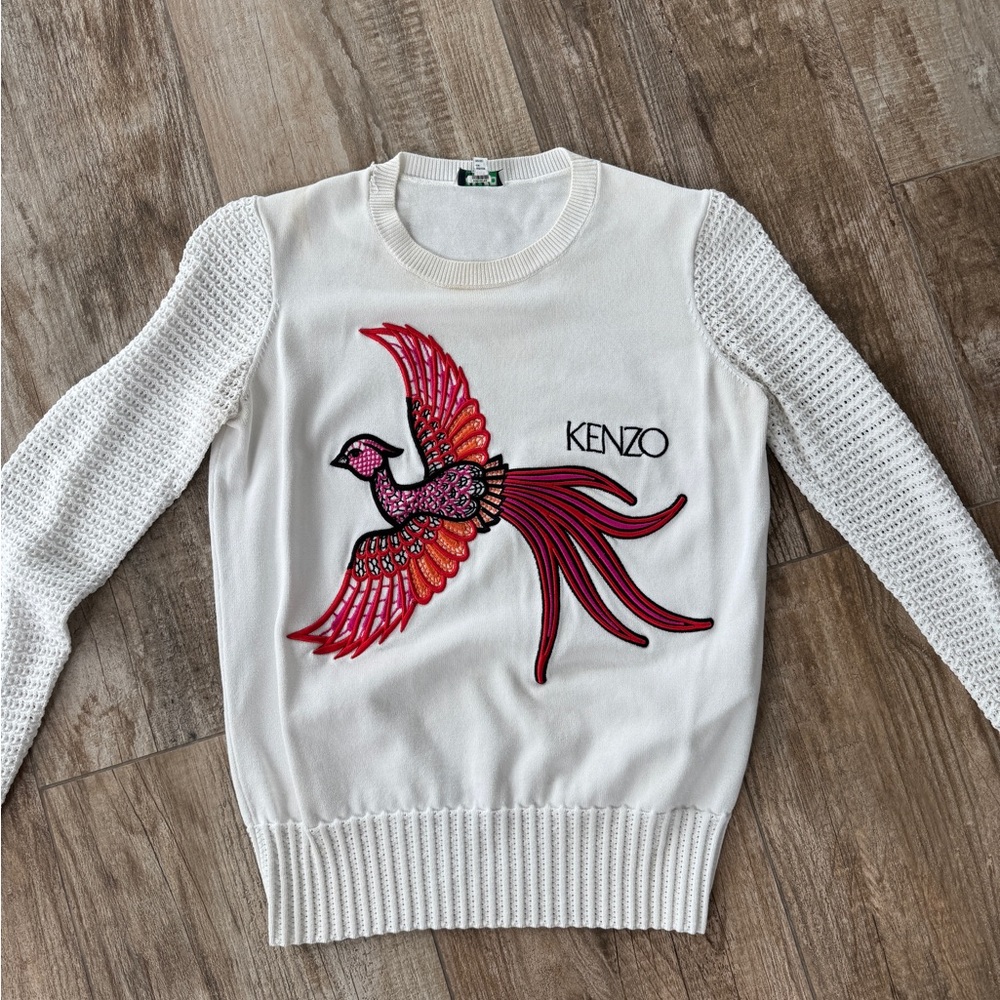 Kenzo Red and White Crew Neck Sweater